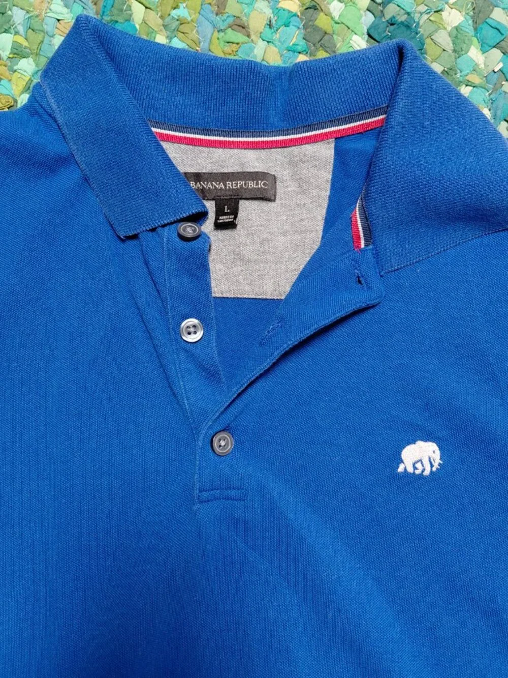 Banana Republic royal blue short sleeve polo shirt.